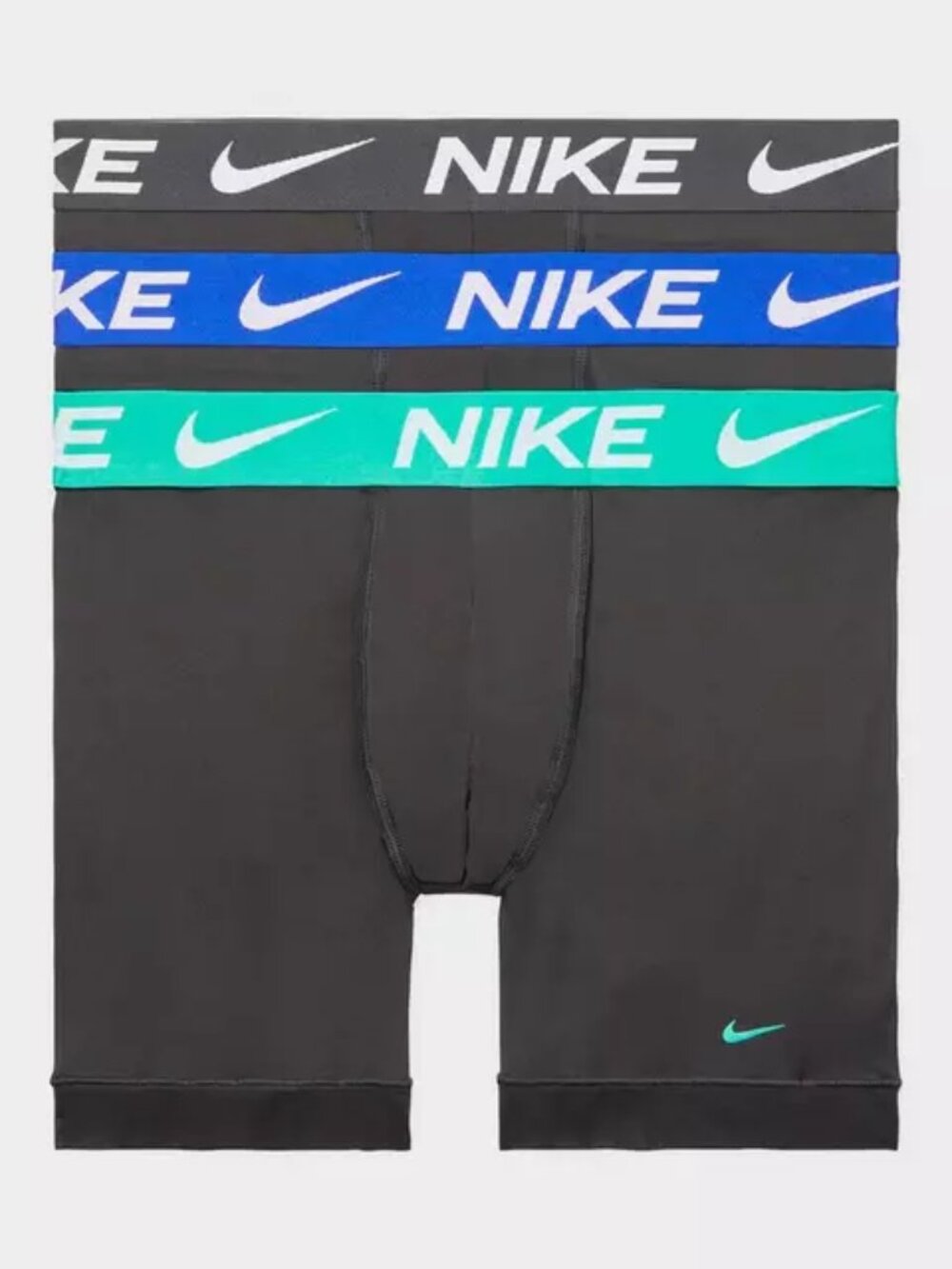 Men's Nike Dri-FIT Essential Micro Boxer Briefs 3-PACK - Black Blue Teal